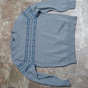 GUC Lambswool & Polymide Gray and Blue Men's J.Crew Sweater Size XL
